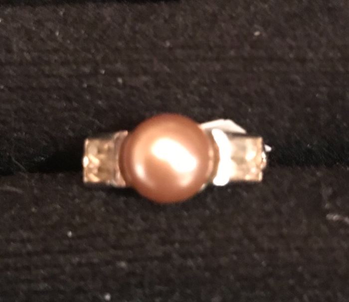 Vintage brown pearl and diamond ring-Valentines Day?