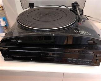 Ion Profile Pro USB turntable and Sherwood CD player