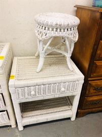 Wicker end table and Stool 