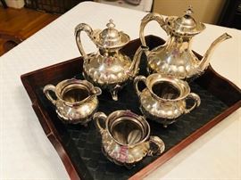5-piece C. Rogers & Bros 1256 tea set