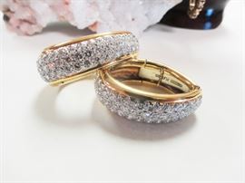 Gold and diamond earrings