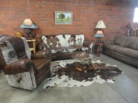 Cowhide and leather furniture