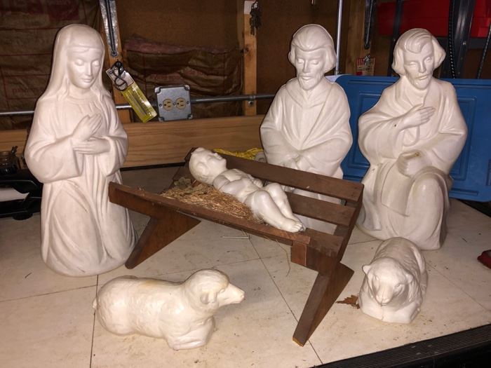 Blow mold nativity set