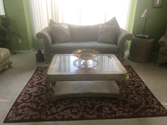 Gorgeous sofa and table amazing color with mirror$300:00