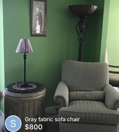 Beige chair with storage ottoman amazing look reduced to $300:00