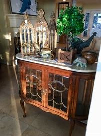Marble Top/Glass Display Cabinet - Decor