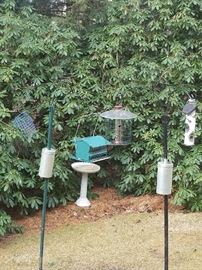 In addition to the bird feeders many birdhouses including wood duck boxes  Avid Bird Watchers and the perfect yard to view them.