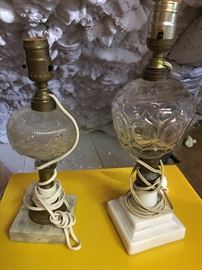 electrified antique oil lamps