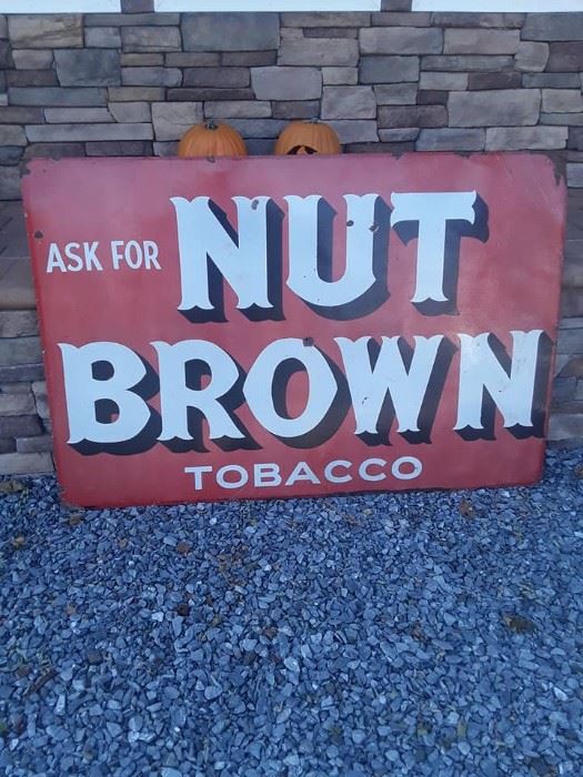 Antique Nut Brown Tobacco Sign