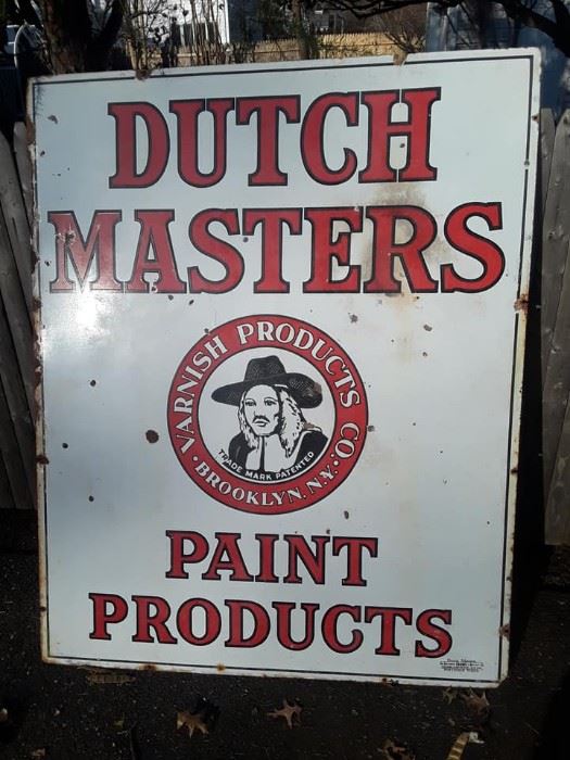 Porcelain Double Sided Dutch Masters Paint Sign