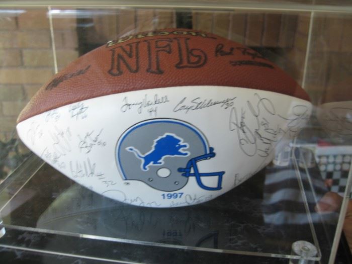 1997 Detroit Lions football in case.