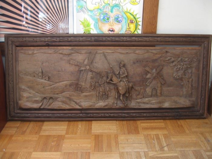 Wooden carved picture.