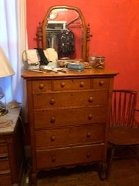 antique highboy dresser with mirror