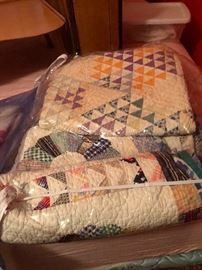 vintage hand sewn quilts