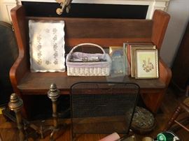 vintage church pew, small bench