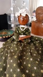 Signed Wooden Doll Fred Langhon personalized to Thelma Boltin