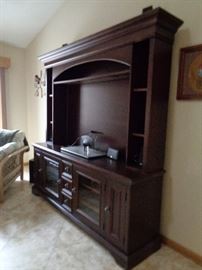 large flat screen entertainment center