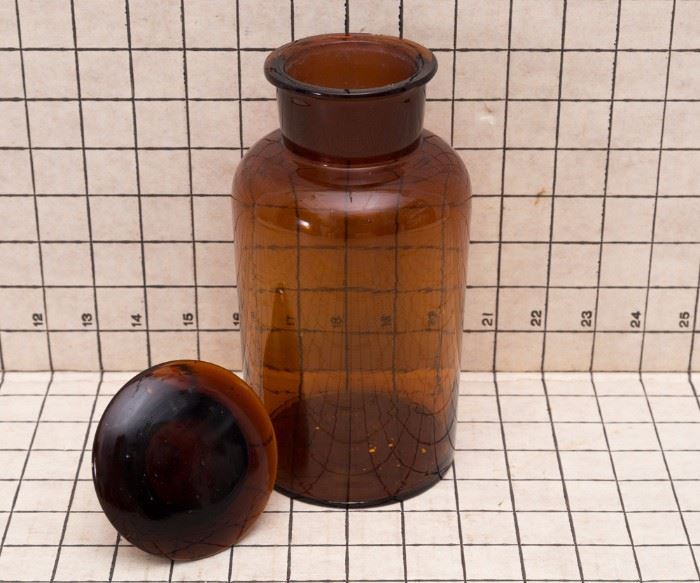 Large Amber Apothecary Jar
