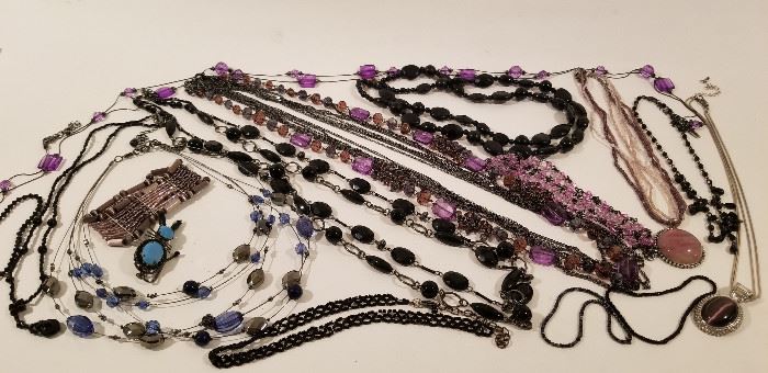 Beaded Costume Jewelry in Silver and Black https://ctbids.com/#!/description/share/89498