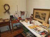 arts and crafts, sewing machine and tea caddy