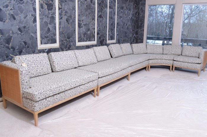 MCM couch 32 in deep 26 in height 193 in long side piece is 75 in wide $2000 5 PC couch