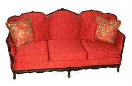 Lot 28 - Antique Victorian Sofa with Mahogany Trim