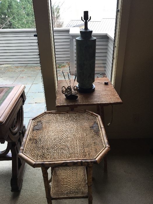 Antique English Bamboo side table