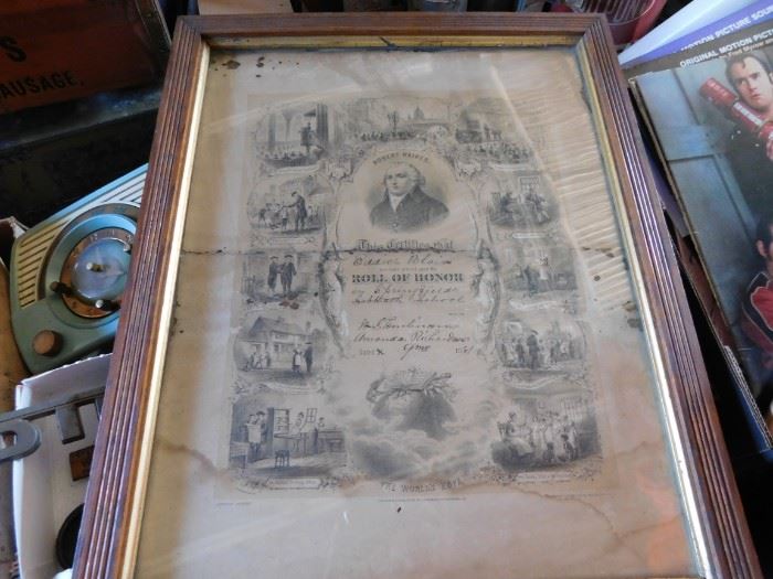 1880's Framed Church Document 