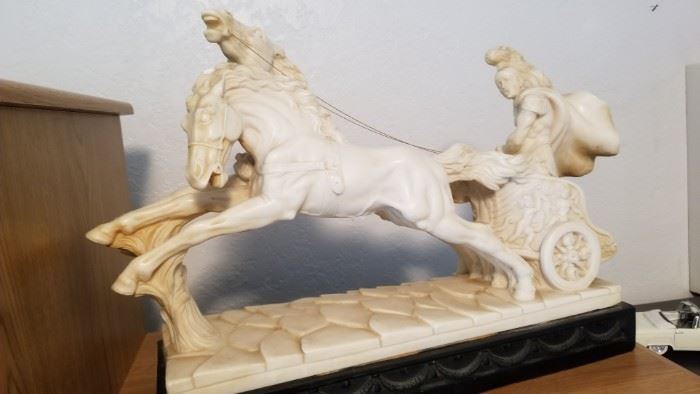 Roman chariot statue 