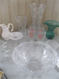 Crystal Punch Bowl and Grand Haven Glasses