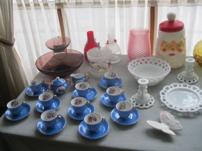 Cups and Saucers and assorted items