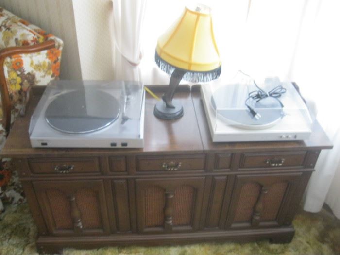 Two Turntables, Vintage Denon and newer one
