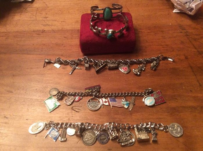 Sterling silver charm bracelets. 