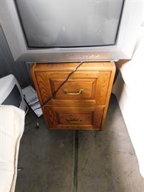 Solid Oak 6 foot desk & hutch with matching file cabinet