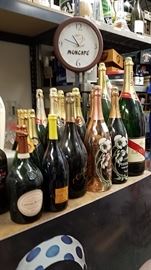 Assorted empty dummy bottles