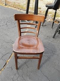 Restaurant grade solid wood ladder back dining room side chairs (43 available)