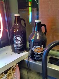 Assorted craft beer jugs