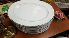 Vintage Silver Sonata silver Rim platters we have matching dinner plates salad bowls cups and saucers Etc also to sell