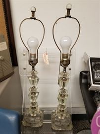MCM crystal table lamps (no shades)