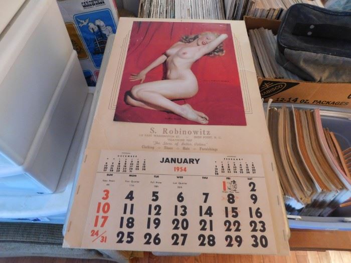 Original 1954 Marilyn Monroe Pinup Calendar(S. Robinowitz Store High Point, N.C.)