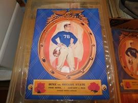 Two! Immaculate 1942 Rose Bowl Programs(Duke vs. Oregon State)