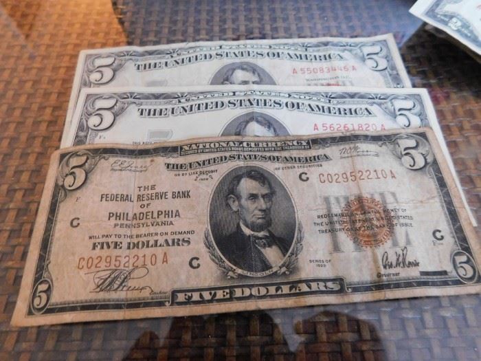 Old Five Dollar Bills(1925 Five Dollar Bill)