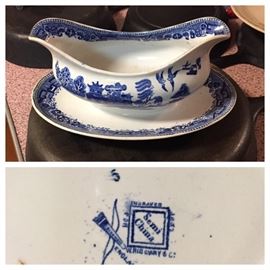 Old Blue Willow Gravy Boat