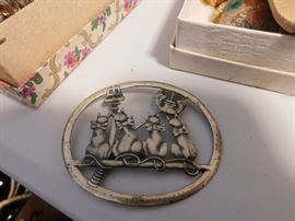 Sterling Silver Cat Brooch