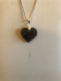 Beautiful Moss Agate Heart Necklaces Just in time for that special some on Valentines Day!
