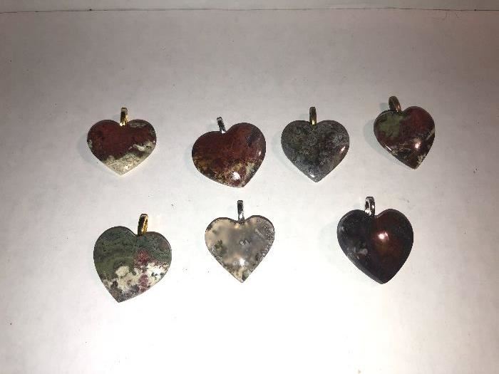 Beautiful Moss Agate Heart Necklaces Just in time for that special some on Valentines Day!