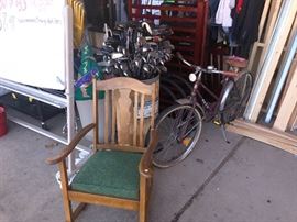 Rocking Chair and Ladies Bike