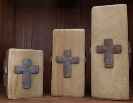 Set 3 Cross Sculptures