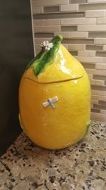 Vintage lemon cookie jar