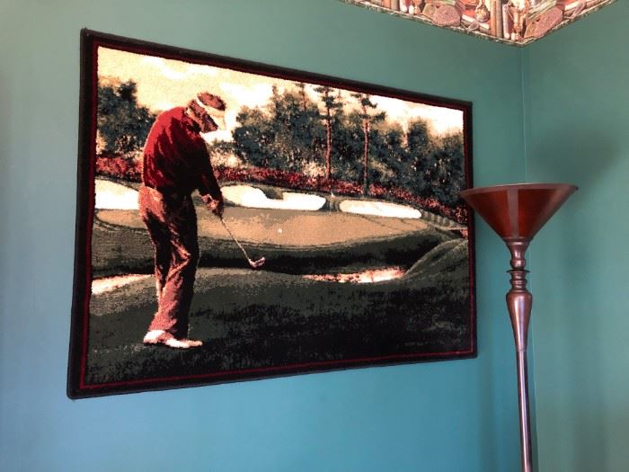 Hanging Golf Rug, Floor Lamp